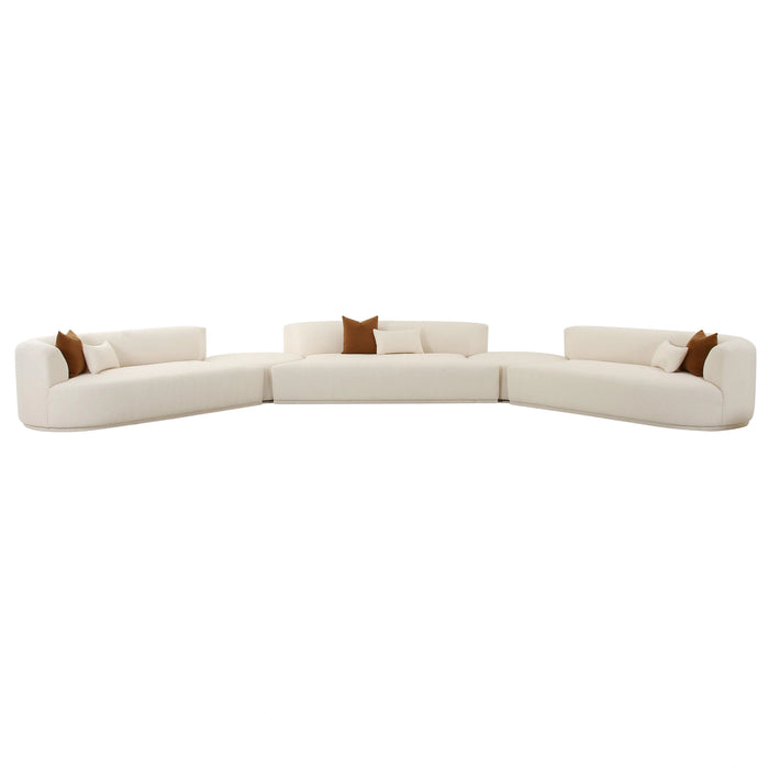 Fickle 5-Piece Cream Performance Boucle Modular Sectional