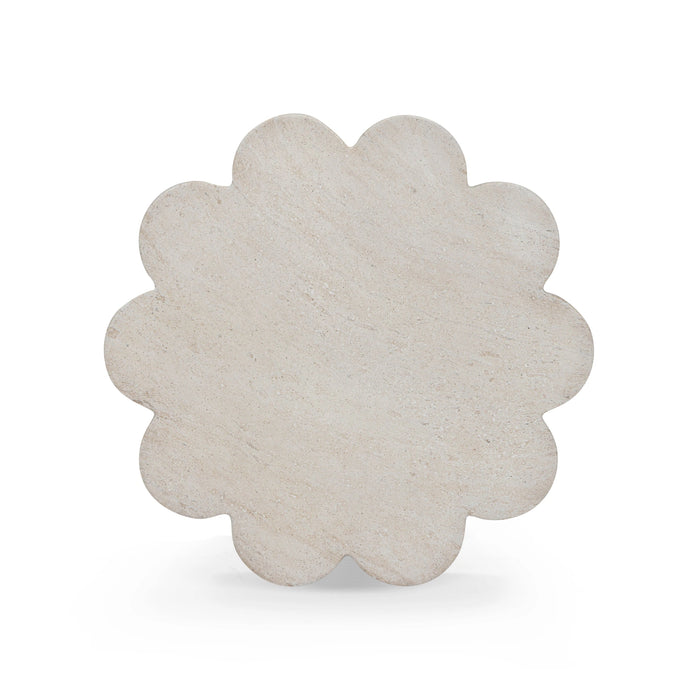 Blossom Faux Travertine Indoor/Outdoor Concrete Side Table