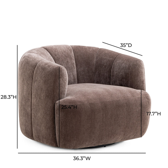 Jasmine Upcycled Contract-Grade Basketweave Fabric Swivel Accent Chair