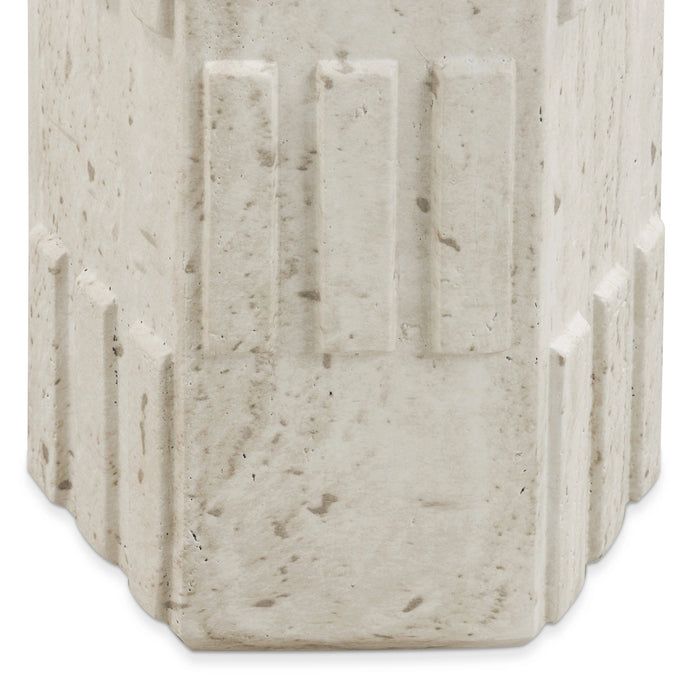 Asta Faux Travertine Indoor/Outdoor Concrete Side Table