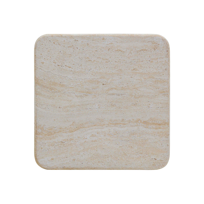 Brut Faux Travertine & Breccia Concrete Indoor/Outdoor Side Table