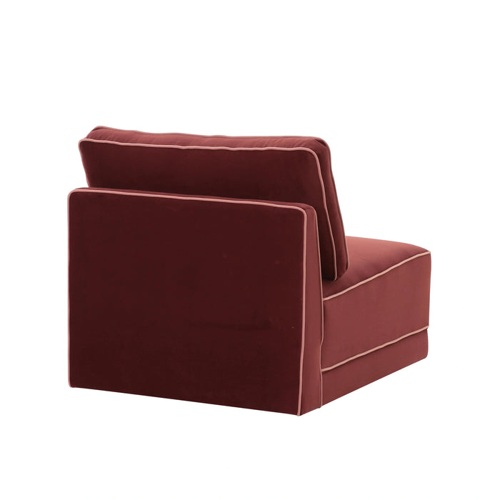 Willow Performance Velvet Modular Armless Chair