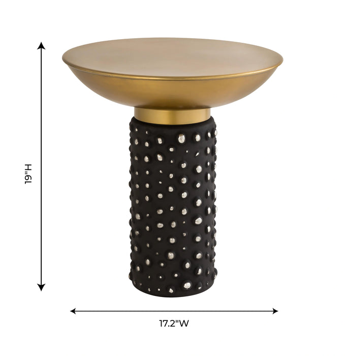 Blaze Glass and Brass Side Table
