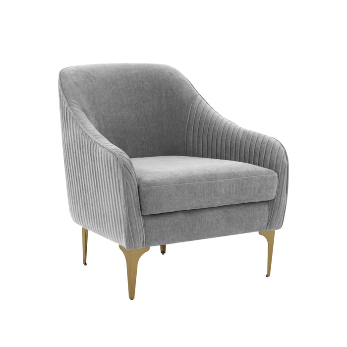 Serena Performance Grey Velvet Accent Chair