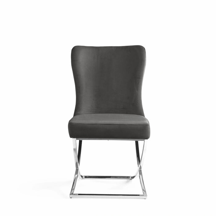 Ottomanson Royal Collection Upholstered Gold Legged Dining Chair, Set of 2