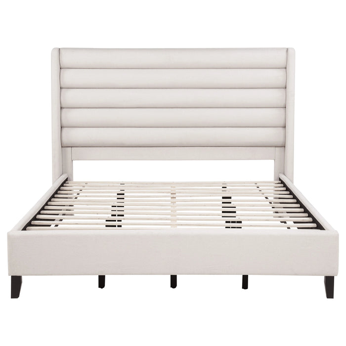 Leslie Upholstered Wingback Platform Bed