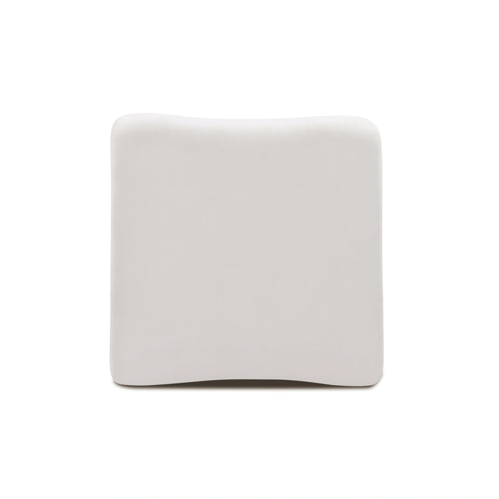 Zenith Contract-Grade Upcycled Cream Fabric Ottoman