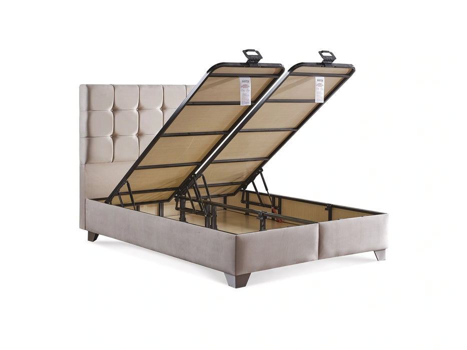 Cenova Storage Bed With Headboard Cream