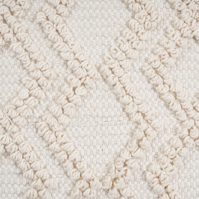 Inca Cream Cotton Pouf