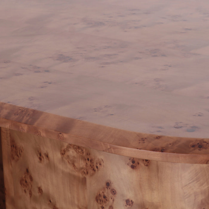 Gladyss 87" Brown Burl Oval Dining Table