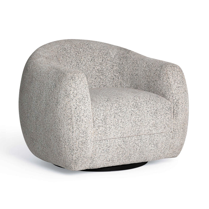 Judy Black and White Woven Performance Fabric Swivel Chair