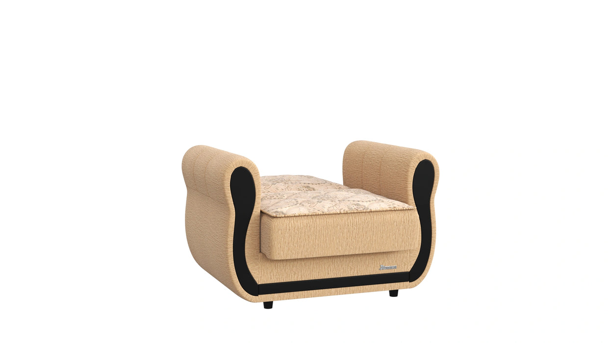 Ottomanson Havana Collection Upholstered Convertible Armchair with Storage