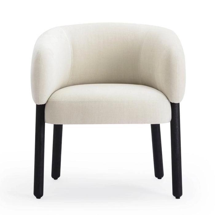 Foxy Cream Performance Basketweave Chenille Accent Chair