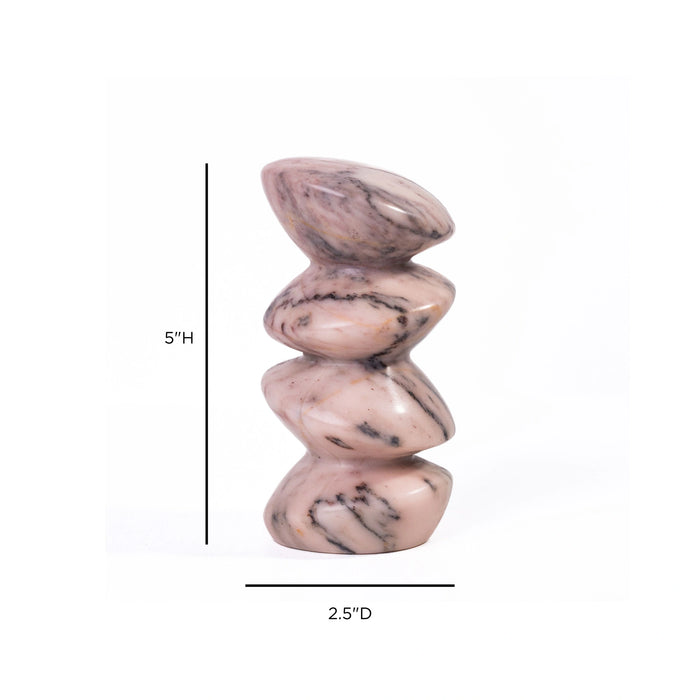 Marble Pink Cairn Decorative Object