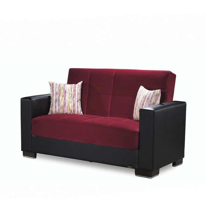 Ottomanson Armada Collection Upholstered Convertible Loveseat with Storage