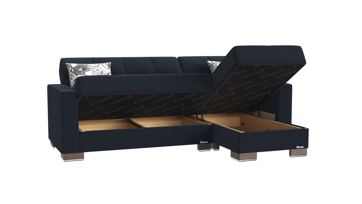 Ottomanson Armada Collection Upholstered Convertible Chaise Lounge with Storage
