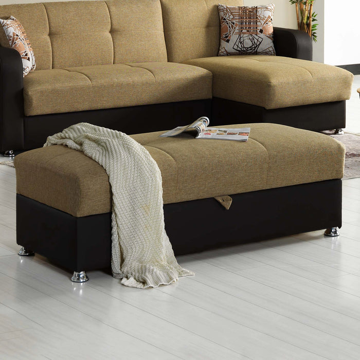 Ottomanson Harmony Collection Upholstered Convertible Ottoman with Storage