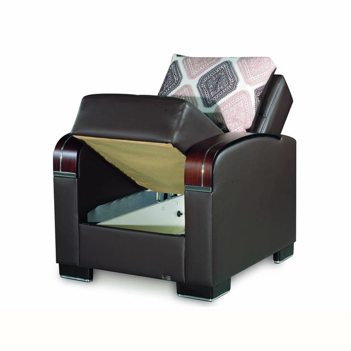 Ottomanson Mobimax Collection Upholstered Convertible Armchair with Storage