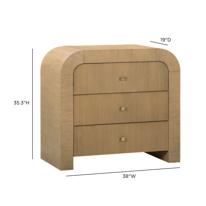 Hump 38" Arched 3-Drawer Bedside Chest