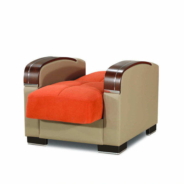 Ottomanson Mobimax Collection Upholstered Convertible Armchair with Storage