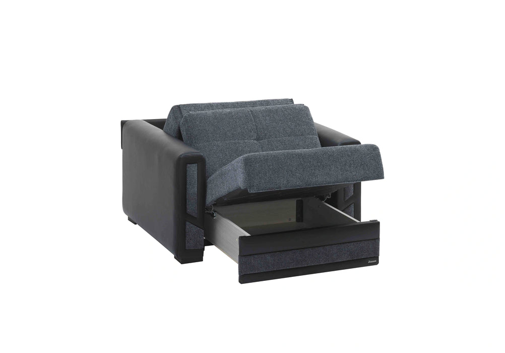 Ottomanson Mondomax Collection Upholstered Convertible Armchair with Storage