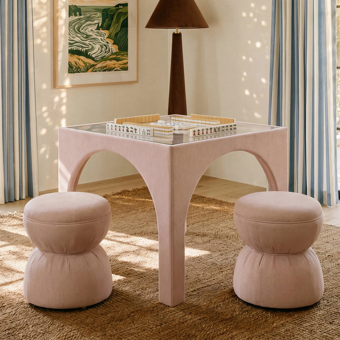 Tomlin Ruched Performance Fabric Game Ottoman