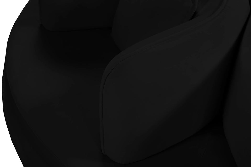 Circlet Black Velvet Round Sofa Settee
