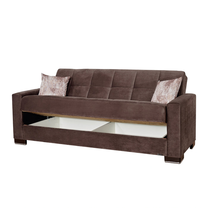 Ottomanson Armada Collection Upholstered Convertible Sofabed with Storage