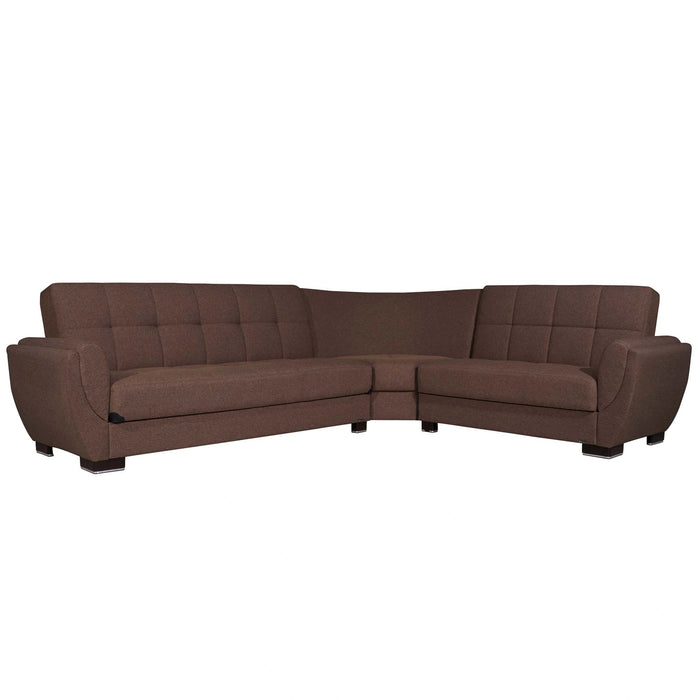 Ottomanson Armada Air Collection Upholstered Convertible Sectional with Storage