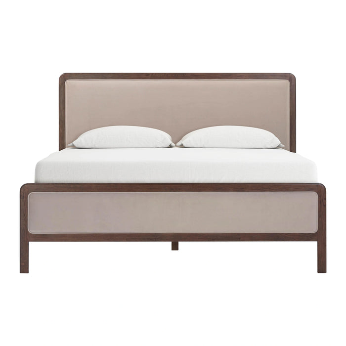 Hella Contract-Grade Velvet and Ash Wood Bed