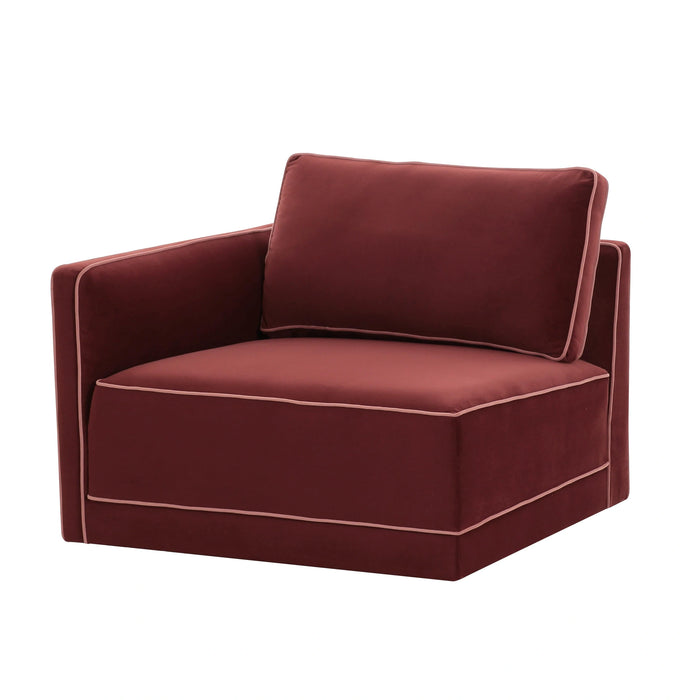 Willow Performance Velvet Modular LAF Corner Chair