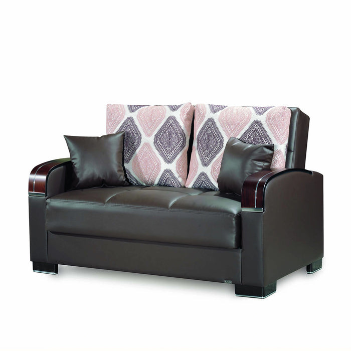 Ottomanson Mobimax Collection Upholstered Convertible Loveseat with Storage