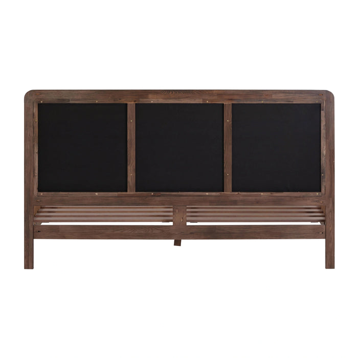 Hella Contract-Grade Velvet and Ash Wood Bed