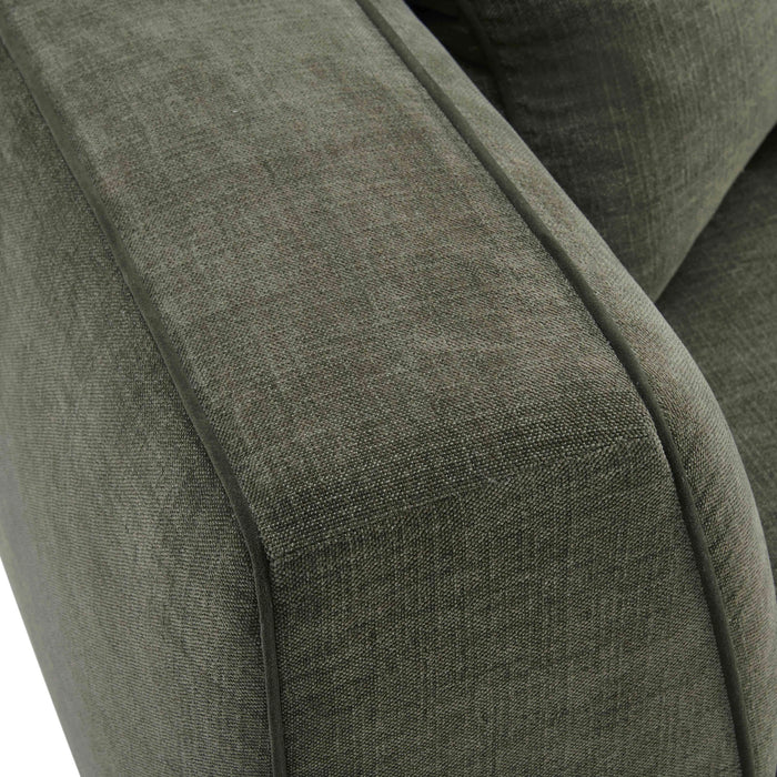 Tristine 96" Olive Green Upcycled Performance Basketweave Sofa