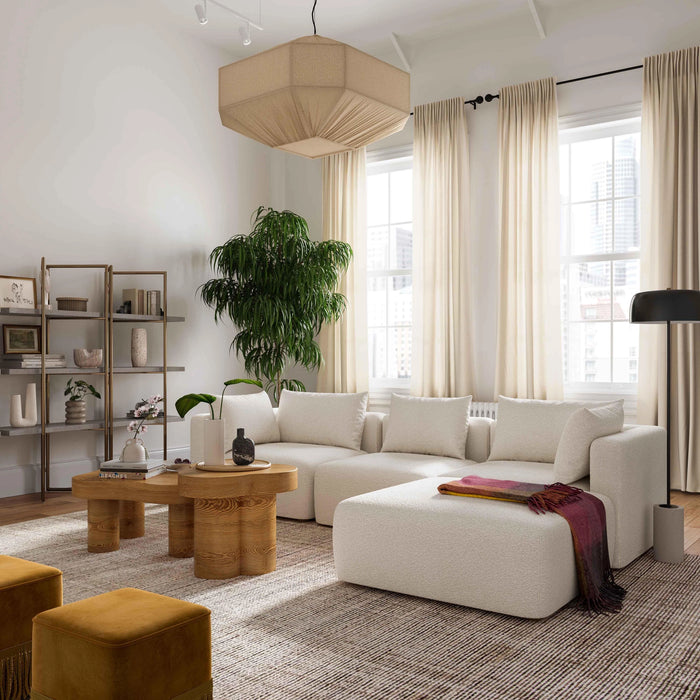 Hangover 4-Piece Cream Performance Boucle Modular Sectional