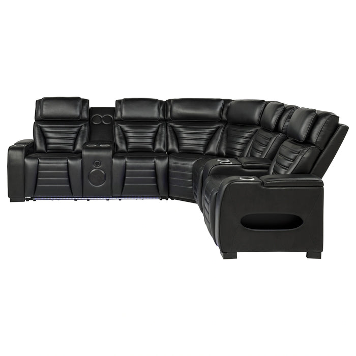 Zuma Dual Power Reclining Sectional Sofa - Home And Beyond