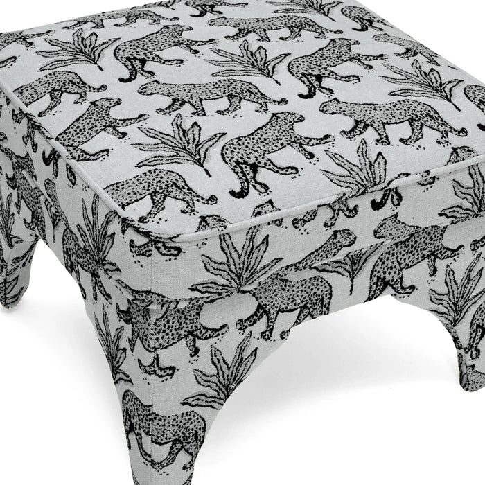 Raji Leopard Jacquard Ottoman