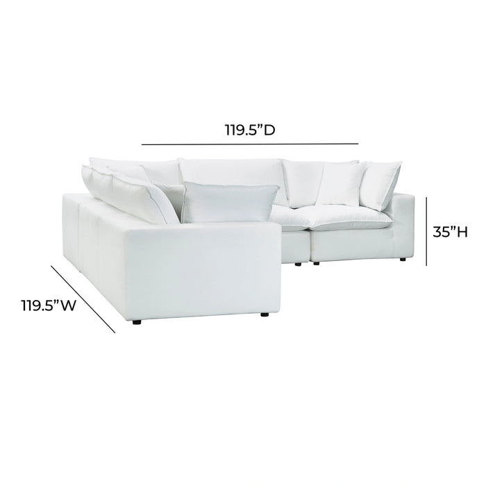 Cali 5-Piece Brown Leather Modular L-Sectional
