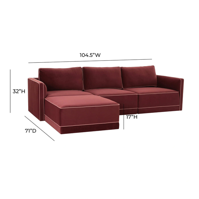 Willow 4-Piece Performance Velvet Modular Sectional