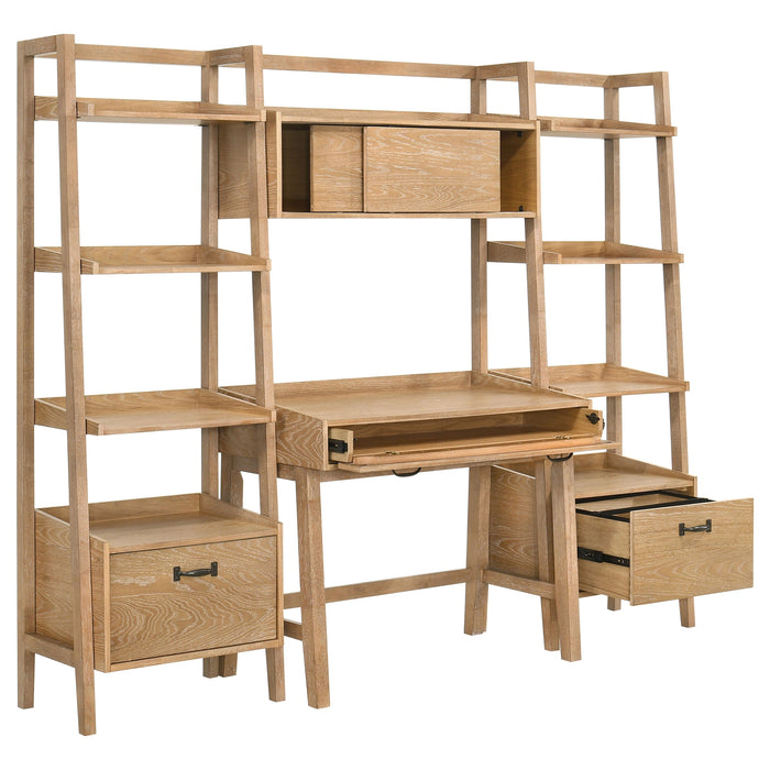 Fabian Desk and Bookshelf Set (Desk, 2 Bookcase and Bridge)