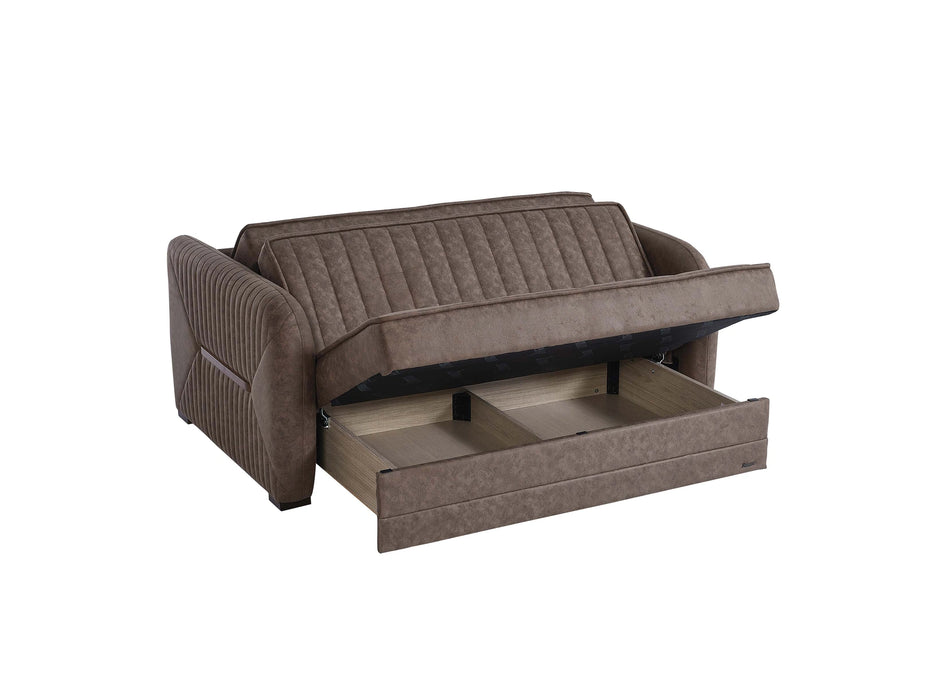 Ottomanson Speedy Collection Upholstered Convertible Loveseat with Storage