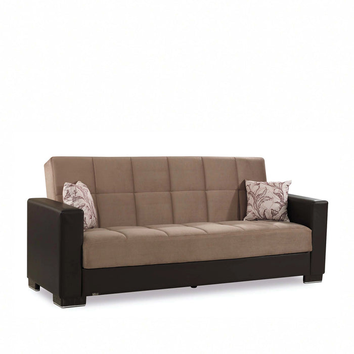Ottomanson Armada Collection Upholstered Convertible Sofabed with Storage