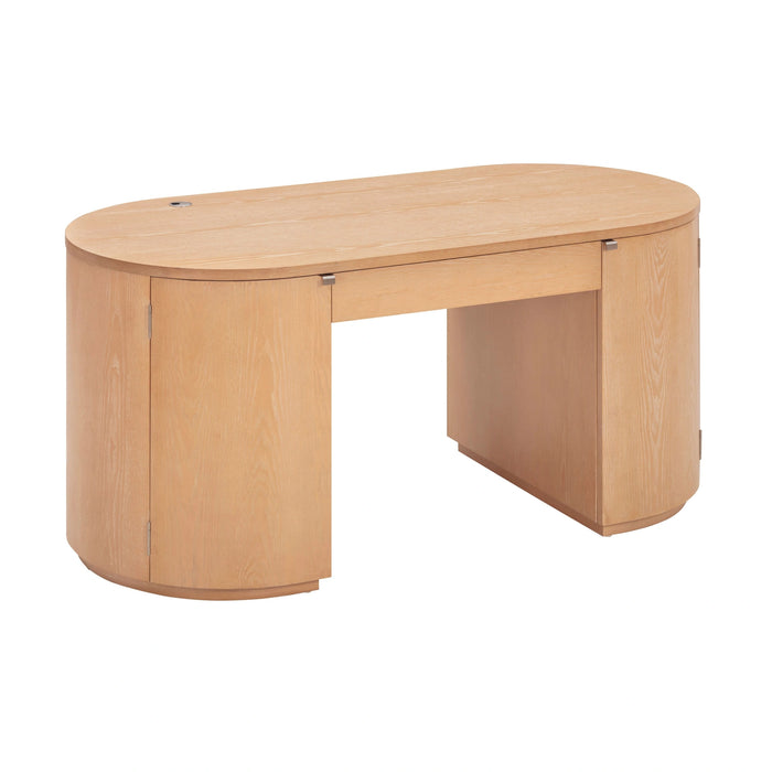 Marlow 64" Wood Executive Desk With Storage