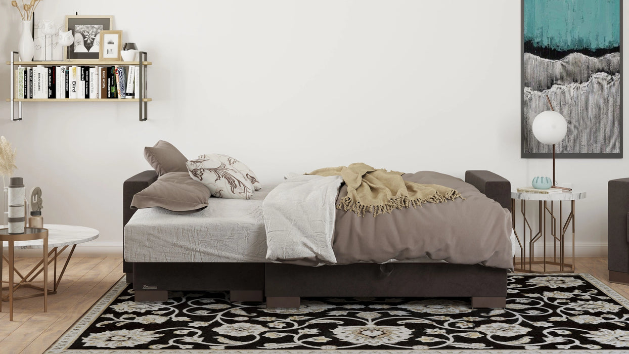 Ottomanson Armada Collection Upholstered Convertible Chaise Lounge with Storage