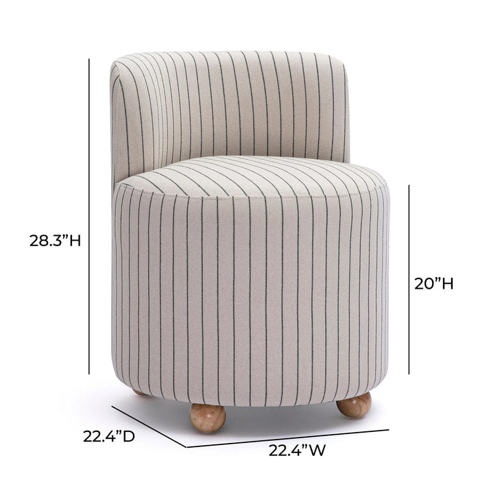 Hakuna Black and White Striped Linen Desk Chair
