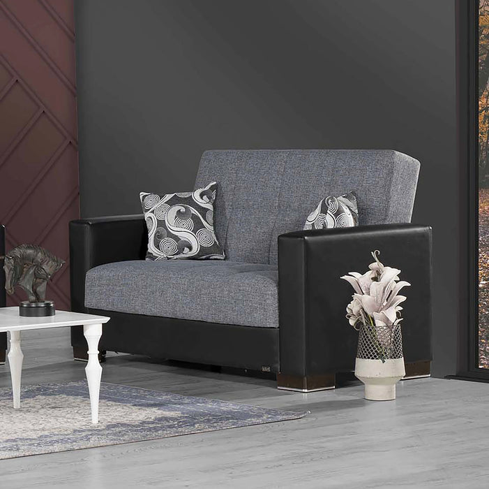 Ottomanson Armada Collection Upholstered Convertible Loveseat with Storage