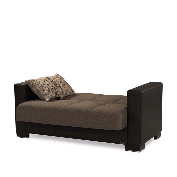Ottomanson Armada Collection Upholstered Convertible Loveseat with Storage