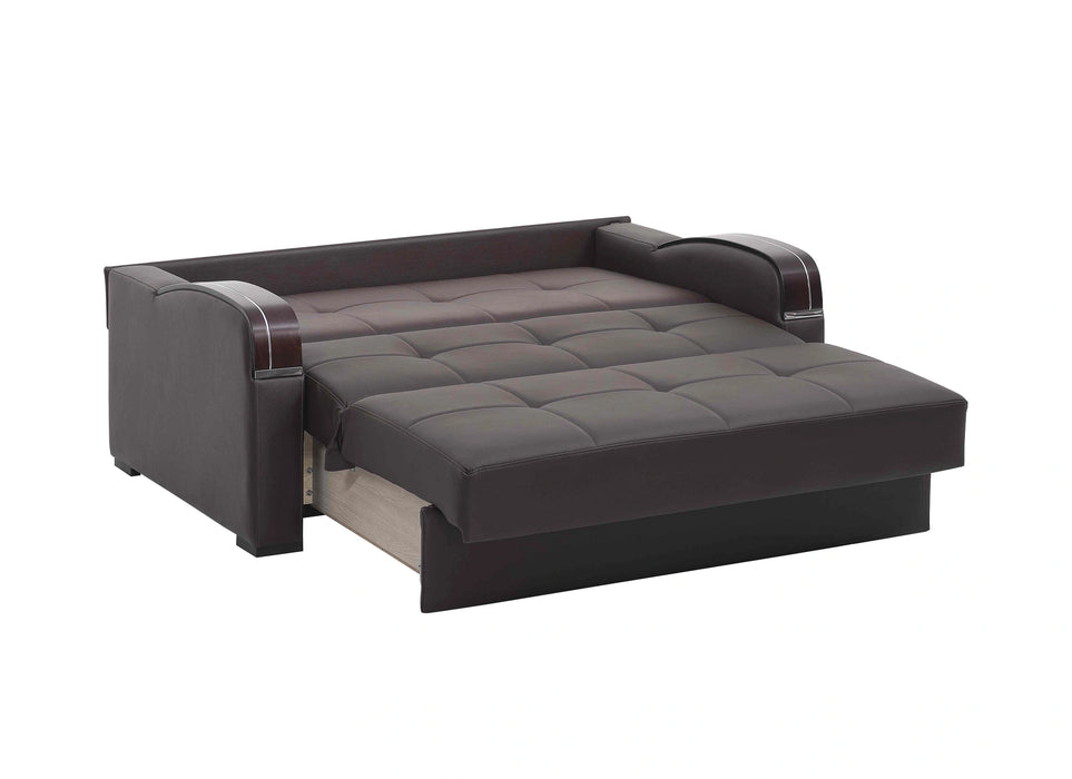 Ottomanson Sleep Plus Collection Upholstered Convertible Loveseat with Storage