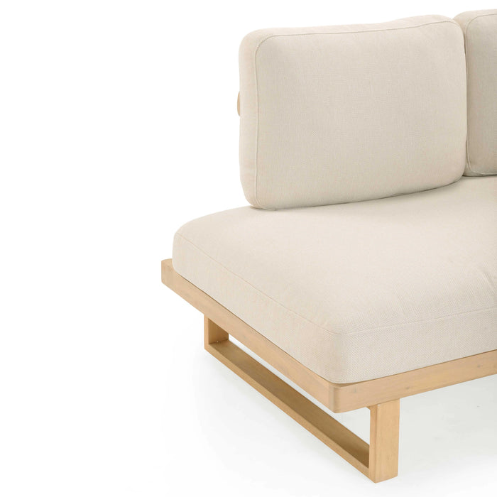 Evan 2-Piece Cream Performance Fabric Outdoor L-Shaped Sectional