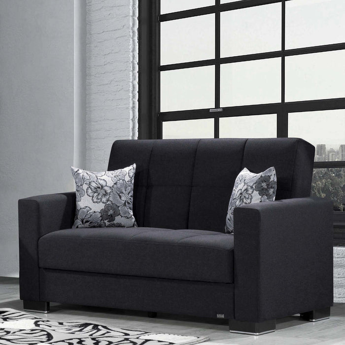 Ottomanson Armada Collection Upholstered Convertible Loveseat with Storage